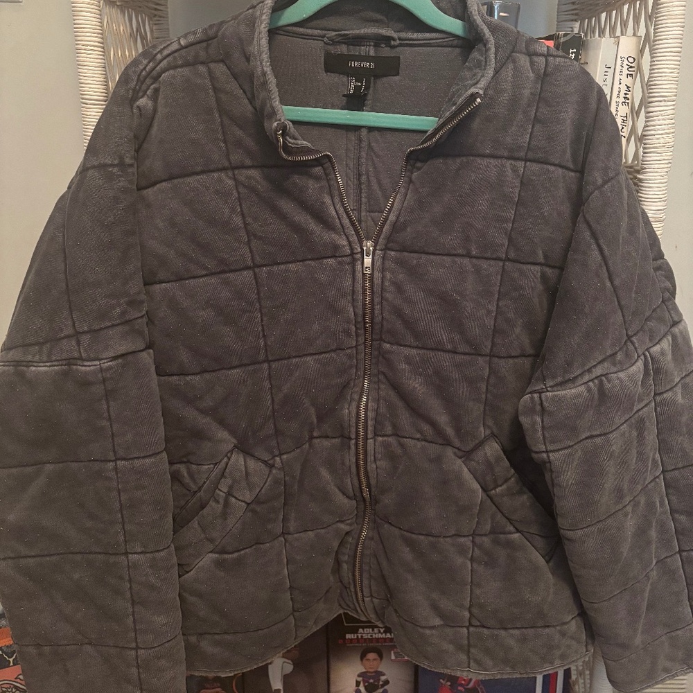 Quilted zip up jacket free people dupe